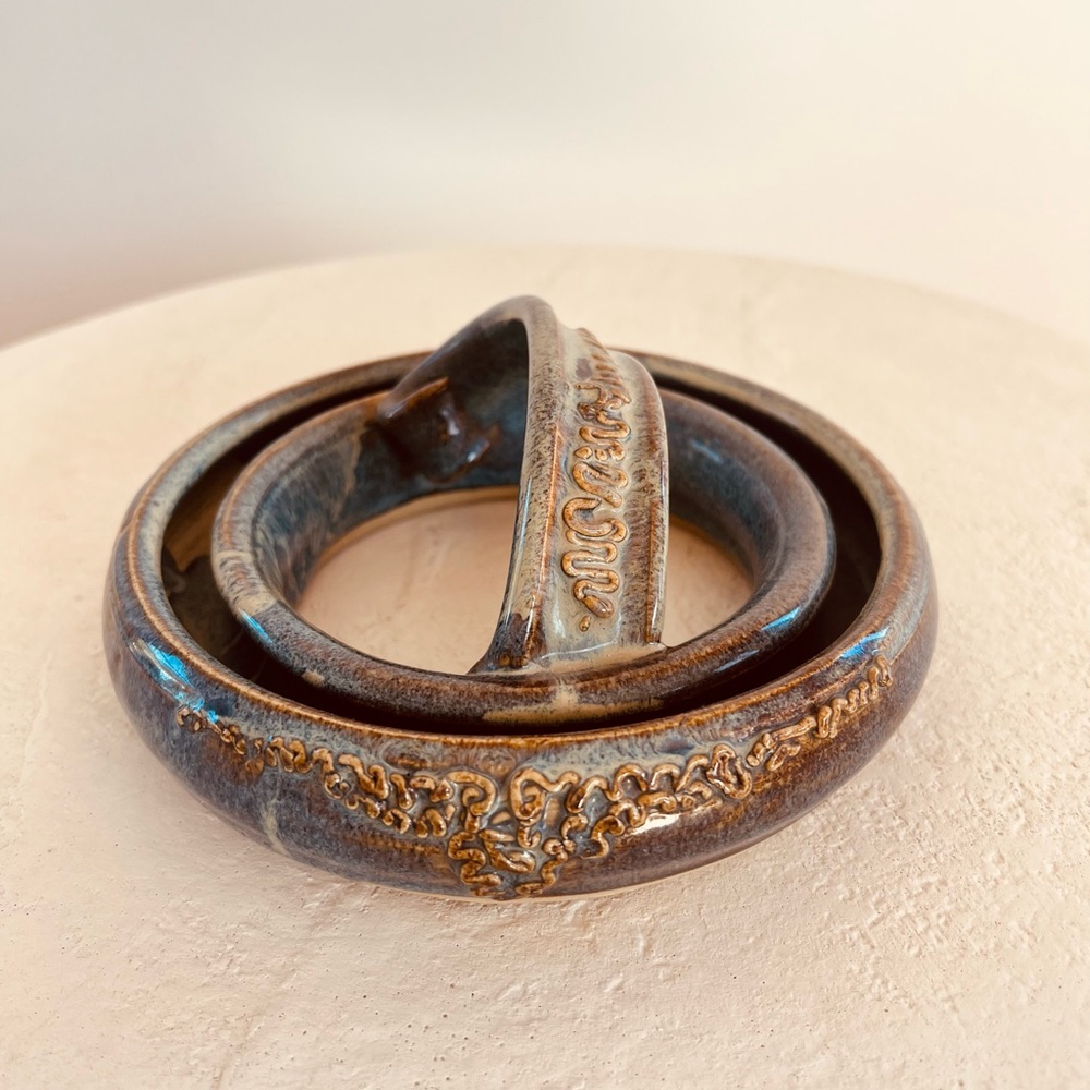 GORGEOUS HANDMADE PANSY RING BLUE/BROWN PANSY RING IN PERFECT VINTAGE CONDITION - Picture 2 of 10